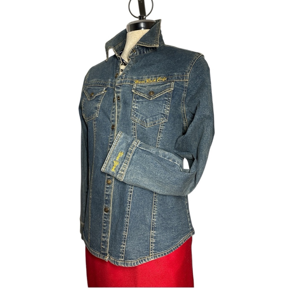 HARD ROCK CAFE Embroidered Denim Jacket Size S
